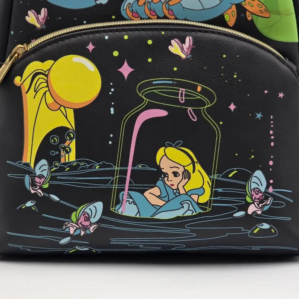 Loungefly Disney Alice In Wonderland Glow-In-The-Dark Characters Mini Backpack